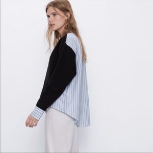Zara Poplin Striped Sweater